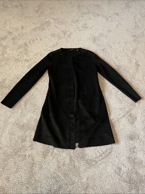 Tahari Black Long Sleeve Open Front Top